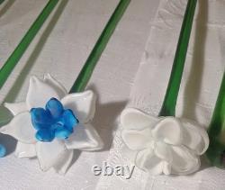 10 Assorted Art Glass Long Stem Glass Flowers Bouquet 19-20