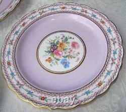 10 C1930 COPELAND SPODE Collamore Lavender H. P. FLORAL 9 1/8 Lunch Plates R4358