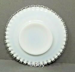 10 Fenton Dessert Plates Silver Crest Milk Glass Opalescent 8 1/2 Vintage Salad