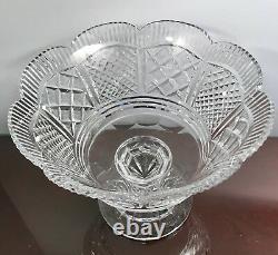 10 Waterford Crystal Georgian Master Cutter Footed Scalloped Centerpiece Bowl