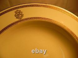 11 Minton R Briggs Boston Bone China Gold Encrusted Band Rimmed Soup Bowls 9.5