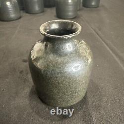 11 Vases! Rowantrees Blue Hill Maine Bud Pottery Vase Bowl Gunmetal Gray Space