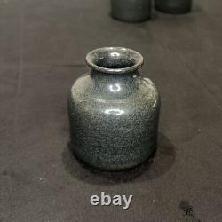 11 Vases! Rowantrees Blue Hill Maine Bud Pottery Vase Bowl Gunmetal Gray Space