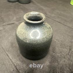 11 Vases! Rowantrees Blue Hill Maine Bud Pottery Vase Bowl Gunmetal Gray Space