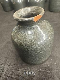 11 Vases! Rowantrees Blue Hill Maine Bud Pottery Vase Bowl Gunmetal Gray Space