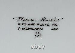(12) FITZ & FLOYD PLATINUM RONDELET 1981 RIMMED SOUP BOWLS 9 PORCELAIN, Japan
