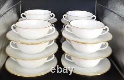 12 Vignaud Limoges Soup Bowls and Underplates Simple But Elegant