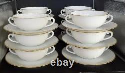 12 Vignaud Limoges Soup Bowls and Underplates Simple But Elegant