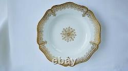 12 Wm Guerin Limoges Rim Soup Bowls Gold Filigree Edge