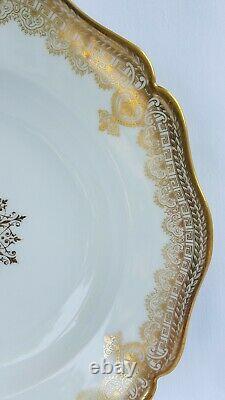 12 Wm Guerin Limoges Rim Soup Bowls Gold Filigree Edge