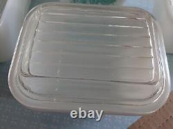 12pc VTG Pyrex Turquoise Amish Butterprint Refrigerator Dish Set With Lids