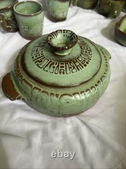14 Piece Frankoma Pottery Set, Rim Is Chipped On One Bowl, No Other Flaws Found