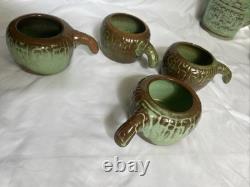14 Piece Frankoma Pottery Set, Rim Is Chipped On One Bowl, No Other Flaws Found