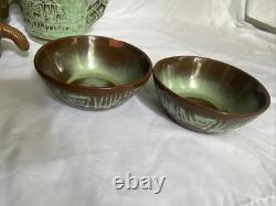 14 Piece Frankoma Pottery Set, Rim Is Chipped On One Bowl, No Other Flaws Found