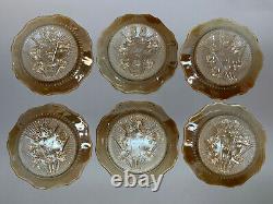 16 Piece MINT Set 1950s Jeanette Glass Iridescent Marigold IRIS & HERRINGBONE