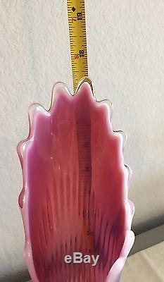 171/2 Very Rare Old Fenton Plum Hobnail Opalescent Art Glass Swung Vase Mint