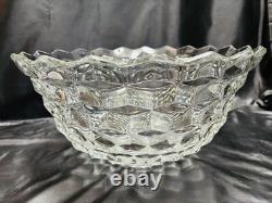 17 ½ Fostoria Punch Bowl, Stand (Also A Serving Bowl) & 12 Cups
