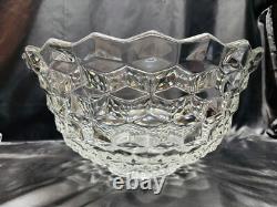 17 ½ Fostoria Punch Bowl, Stand (Also A Serving Bowl) & 12 Cups