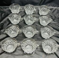 17 ½ Fostoria Punch Bowl, Stand (Also A Serving Bowl) & 12 Cups