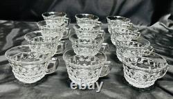 17 ½ Fostoria Punch Bowl, Stand (Also A Serving Bowl) & 12 Cups