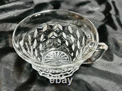 17 ½ Fostoria Punch Bowl, Stand (Also A Serving Bowl) & 12 Cups