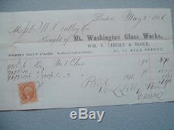 1866 Mt. Washington/Pairpoint Glass Works, signed Wm. Libbey, Howe/Boston, Letter