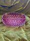 1886 Victorian Hobbs & Brockunier Line Dew Drop Hobnail Cranberry Glass Bowl