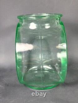 1930s Depression Uranium Glass Art Deco Vaseline Fish Bowl Rare Find