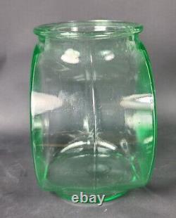 1930s Depression Uranium Glass Art Deco Vaseline Fish Bowl Rare Find