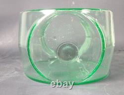 1930s Depression Uranium Glass Art Deco Vaseline Fish Bowl Rare Find