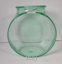 1930s Depression Uranium Glass Art Deco Vaseline Fish Bowl Rare Find