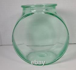 1930s Depression Uranium Glass Art Deco Vaseline Fish Bowl Rare Find