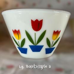 1940s Vintage Fire King Tulip Mixing/Nesting Bowls by Anchor Hocking Set of 3