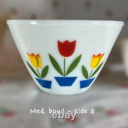 1940s Vintage Fire King Tulip Mixing/Nesting Bowls by Anchor Hocking Set of 3