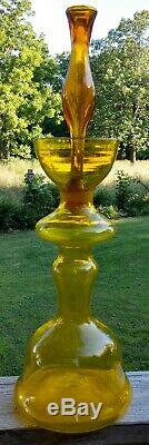 1960-61 Husted Blenko glass 22 Jonquil Chessman Decanter 5929-S Yellow