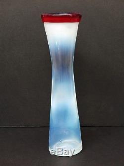 1960 Blenko Rialto Opalescent Glass 13 Vase 13-TO by Wayne Husted Signed
