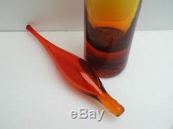 1960's Blenko #6427 22 Tangerine Vase with Stopper (30)