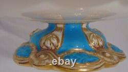 19thC Blue Grainger Chamberlain Worcester China Compote Pedestal Bowl Ribbon