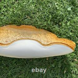 20 inch Fratelli Toso Copper Aventurine Fruit Bowl Murano Art Glass MCM Dish