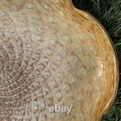 20 inch Fratelli Toso Copper Aventurine Fruit Bowl Murano Art Glass MCM Dish