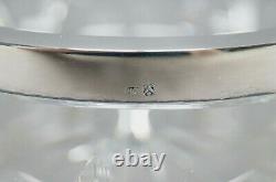 20th Century Floral Pattern Clear Cut Crystal & 800 European Silver Rim Bowl