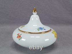 20th Century Meissen Hand Painted Yellow Daffodil Floral & Gold Sugar Bowl