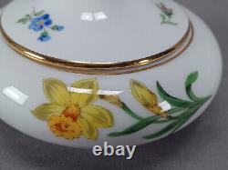 20th Century Meissen Hand Painted Yellow Daffodil Floral & Gold Sugar Bowl