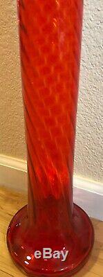 27 Wayne Husted Orange Swirl Blenko Decanter Jar WithStopper Mid Century Modern