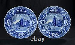 2 Antique Staffordshire Blue Transferware Bowls Cambridge University Historical