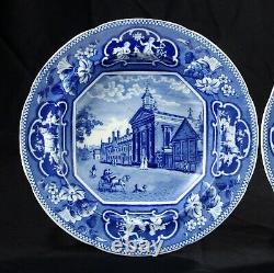 2 Antique Staffordshire Blue Transferware Bowls Cambridge University Historical