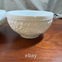 (2) Bernardaud Louvre Rice Bowl White Set of 2 w Chip Read French Porcelain