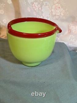 2 DECICIO Artisan Green Art Glass Pouring Noodle Bowl Greg Clark