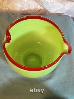 2 DECICIO Artisan Green Art Glass Pouring Noodle Bowl Greg Clark