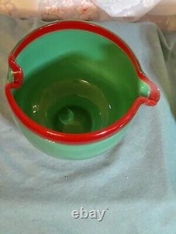 2 DECICIO Artisan Green Art Glass Pouring Noodle Bowl Greg Clark